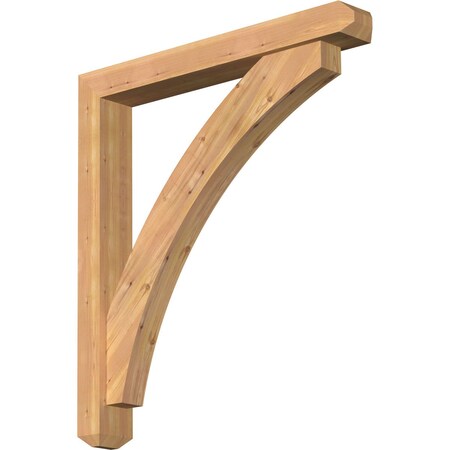 Ekena Millwork Thorton Craftsman Smooth Bracket w/ Offset Brace, Western Red Cedar, 5 1/2"W x 40"D x 44"H BKT0604X40X44THR04SWR
